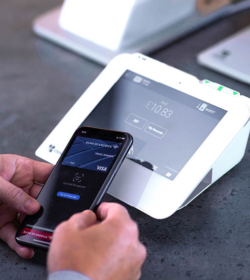 man making card payment